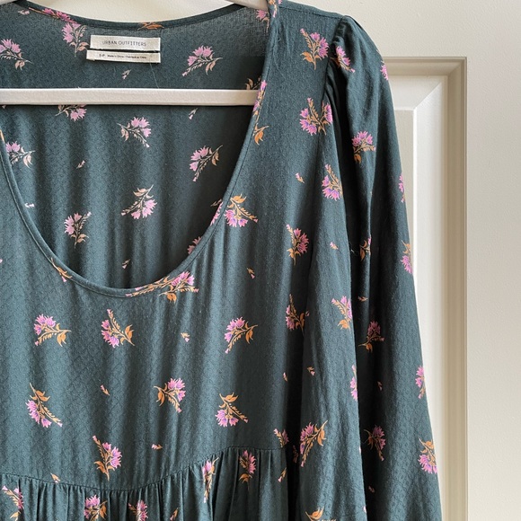 Urban Outfitters Green Floral Julia Babydoll Dress - Picture 3 of 9